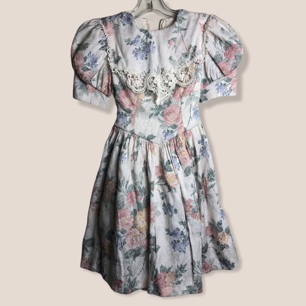 80’s Floral cottage core Jessica McClintock dress